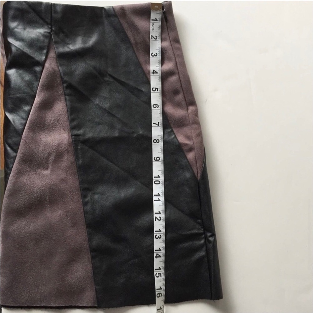 Silver Wishes Faux Vegan Leather Suede Mini Skirt - Picture 2 of 9